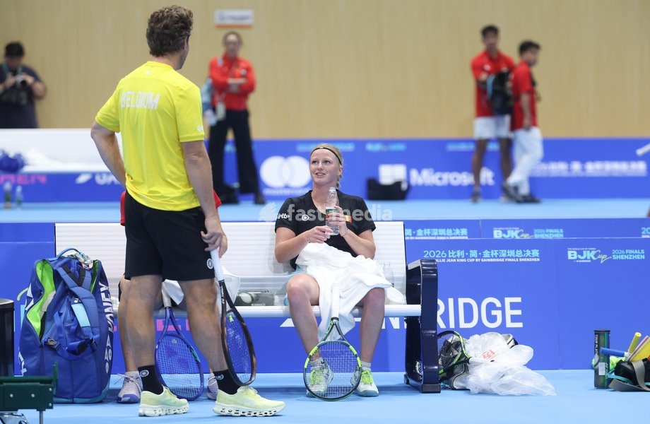 Belgian team captain Wim Fissette pictured during a training session for the Finals of the Billie King Cup tournament, on Wednesday 23 September 2026 in Shenzhen, China. Tomorrow, Belgium will play in Quarterfinals against Ukraine