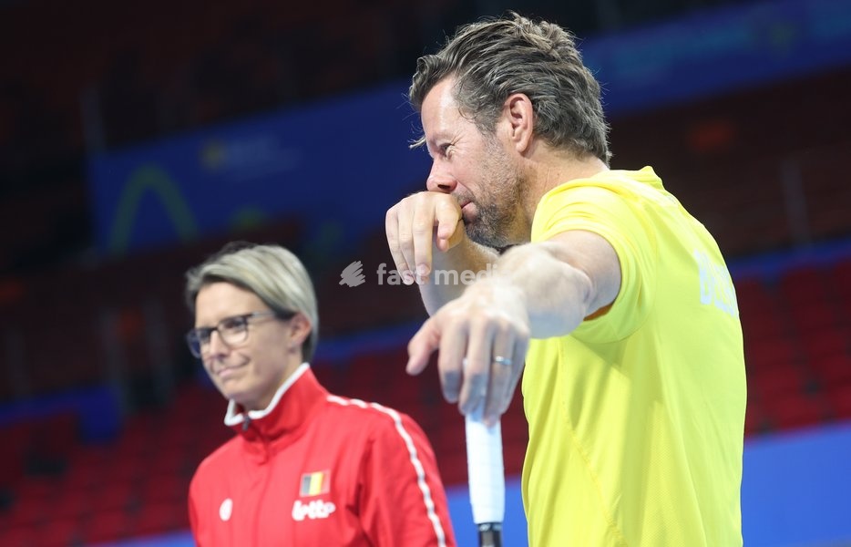 Belgian team captain Wim Fissette pictured during a training session for the Finals of the Billie King Cup tournament, on Wednesday 23 September 2026 in Shenzhen, China. Tomorrow, Belgium will play in Quarterfinals against Ukraine