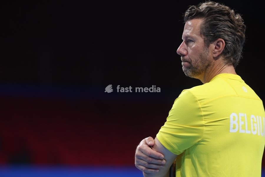 Belgian team captain Wim Fissette pictured during a training session for the Finals of the Billie King Cup tournament, on Wednesday 23 September 2026 in Shenzhen, China. Tomorrow, Belgium will play in Quarterfinals against Ukraine