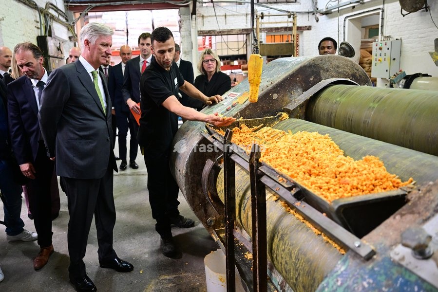 King Philippe - Filip of Belgium enjoys a guided tour at the Savonneries Bruxelloises soap manufacturer in Laeken, where the King will inaugurate the factory’s new building to mark its centennial, on Wednesday 23 September 2026