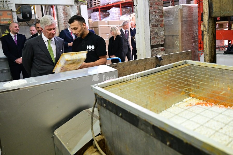 King Philippe - Filip of Belgium enjoys a guided tour at the Savonneries Bruxelloises soap manufacturer in Laeken, where the King will inaugurate the factory’s new building to mark its centennial, on Wednesday 23 September 2026