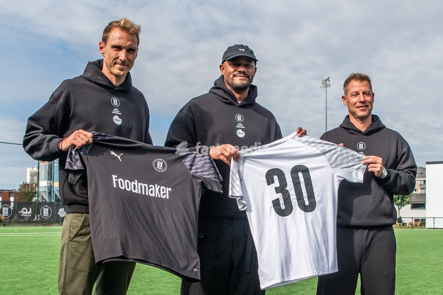 Vincent Kompany visits the BX Brussels soccer club, to announce a collaboration with Foodmaker on Wednesday 23 September 2026 in Brussels