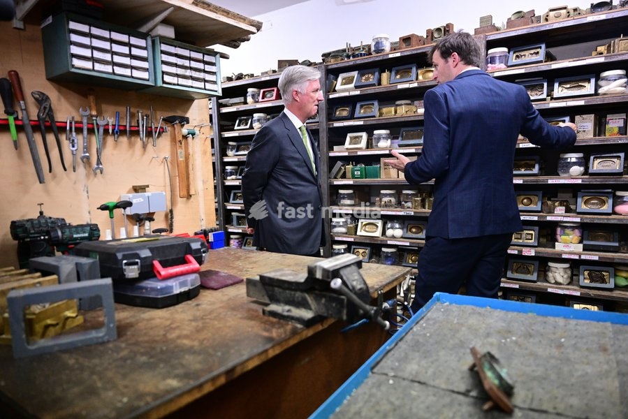 King Philippe - Filip of Belgium enjoys a guided visit to the Savonneries Bruxelloises soap manufacturer in Laeken, where the King will inaugurate the factory’s new building to mark its centennial, on Wednesday 23 September 2026