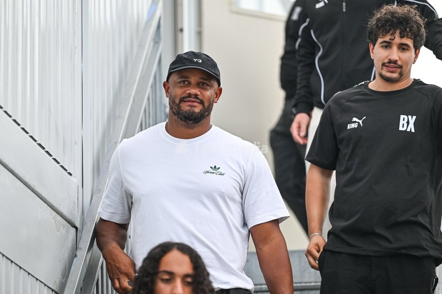 Former international player and FC Bayern's Head Coach Vincent Kompany pictured at a press conference to announce the partnership between the BX Brussels soccer club and Foodmaker on Wednesday 23 September 2026 in Brussels