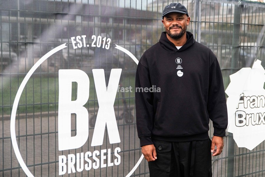 Former international player and FC Bayern's Head Coach Vincent Kompany pictured at a press conference to announce the partnership between the BX Brussels soccer club and Foodmaker on Wednesday 23 September 2026 in Brussels