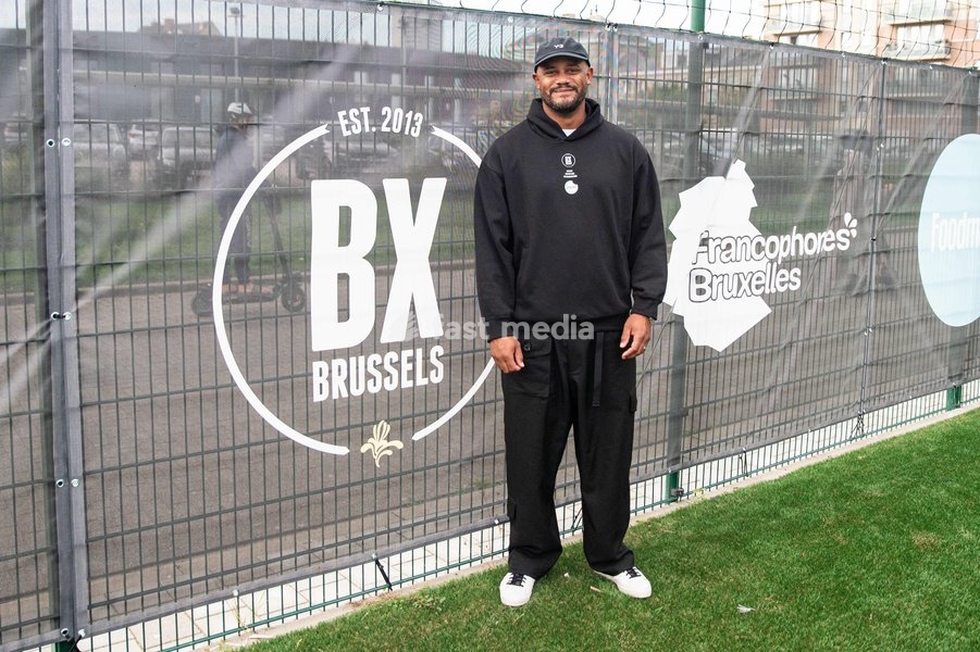 Former international player and FC Bayern's Head Coach Vincent Kompany pictured at a press conference to announce the partnership between the BX Brussels soccer club and Foodmaker on Wednesday 23 September 2026 in Brussels