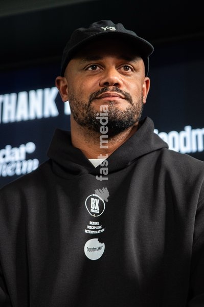 Former international player and FC Bayern's Head Coach Vincent Kompany pictured at a press conference to announce the partnership between the BX Brussels soccer club and Foodmaker on Wednesday 23 September 2026 in Brussels