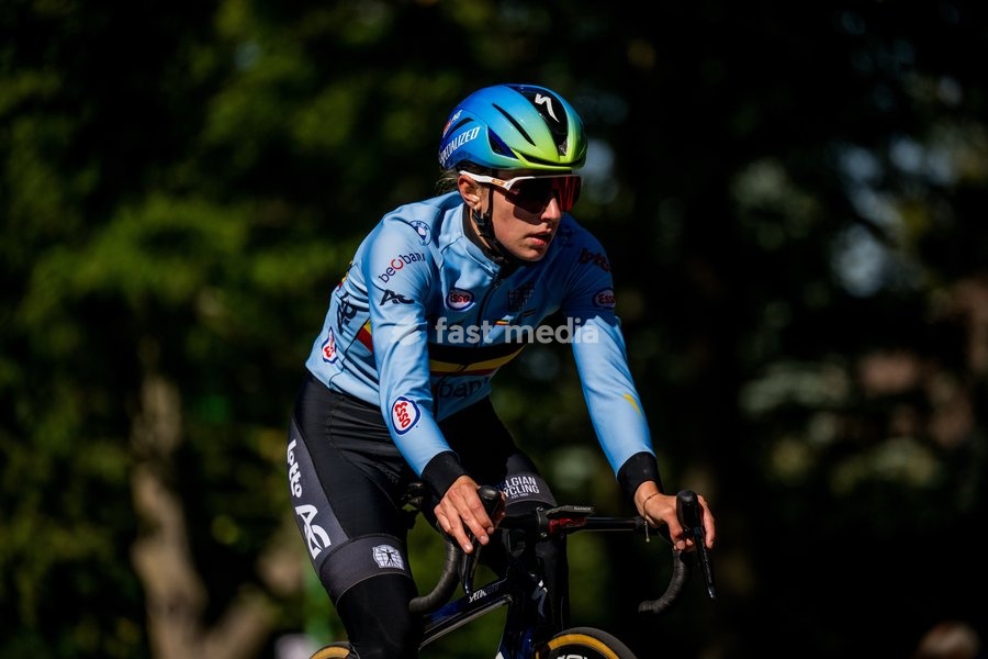 Belgian Emma Siegers pictured in action during a training before the cycling World Championship, in Montreal, Canada, Wednesday 23 September 2026. The UCI road world championships are taking place from 20 to 27 September, in Montreal, Canada