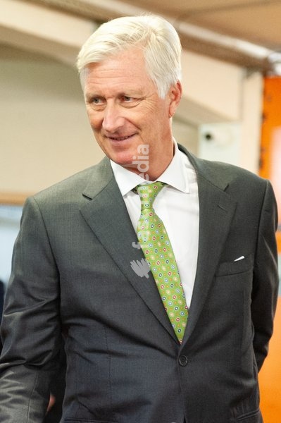 King Philippe - Filip of Belgium pictured during a royal visit to the Savonneries Bruxelloises soap manufacturer in Laeken - Laken, Brussels, where the King will inaugurate the factory’s new building to mark its centennial, on Monday 22 September 2025