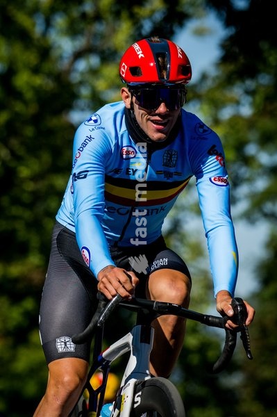 Belgian Thibau Nys pictured in action during a training before the cycling World Championship, in Montreal, Canada, Wednesday 23 September 2026. The UCI road world championships are taking place from 20 to 27 September, in Montreal, Canada
