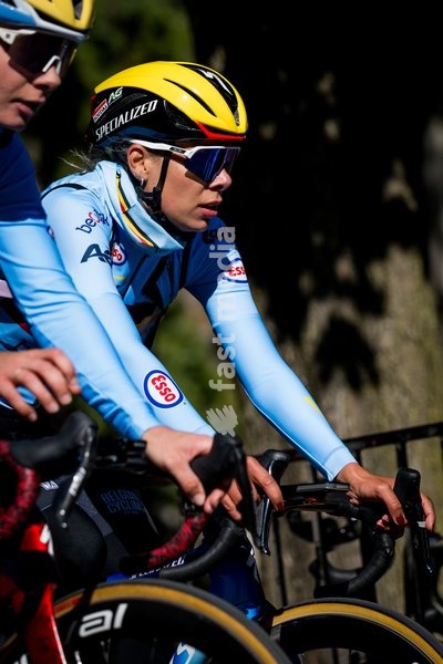 Belgian Shari Bossuyt pictured in action during a training before the cycling World Championship, in Montreal, Canada, Wednesday 23 September 2026. The UCI road world championships are taking place from 20 to 27 September, in Montreal, Canada