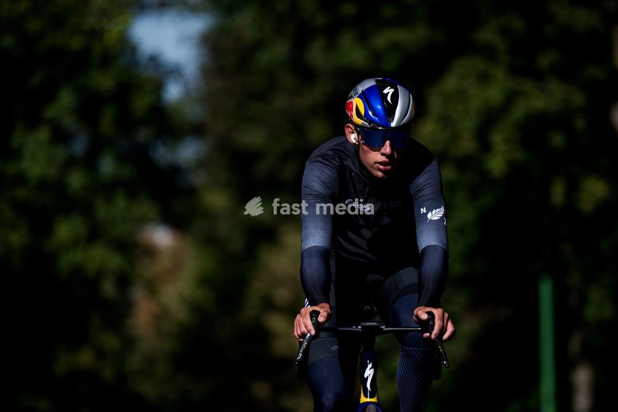 New Zealander Laurence Pithie of Red Bull-BORA-hansgrohe pictured in action during a training before the cycling World Championship, in Montreal, Canada, Wednesday 23 September 2026. The UCI road world championships are taking place from 20 to 27 September, in Montreal, Canada