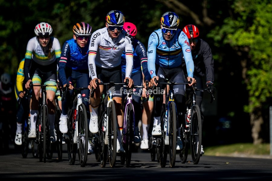 Belgian Gianni Vermeersch pictured in action during a training before the cycling World Championship, in Montreal, Canada, Wednesday 23 September 2026. The UCI road world championships are taking place from 20 to 27 September, in Montreal, Canada