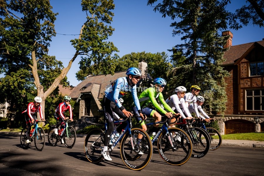 Belgian Jasper Schoofs pictured in action during a training before the cycling World Championship, in Montreal, Canada, Wednesday 23 September 2026. The UCI road world championships are taking place from 20 to 27 September, in Montreal, Canada
