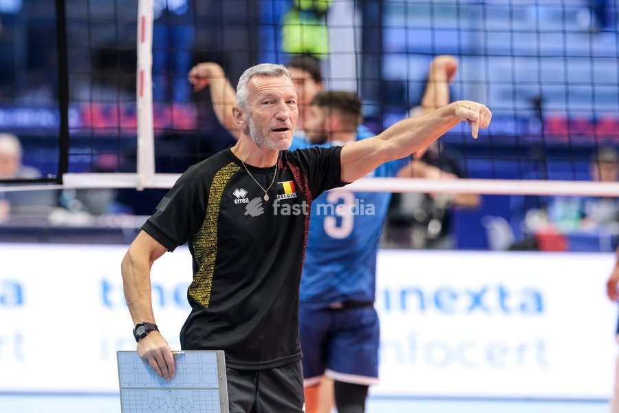 Emanuele Zanini the Head Coach of Belgium during the Belgium vs Slovenia match at Quarter Final of the CEV Enel EuroVolley 2026 Men at PalaVela in Turin, Italy, on September 23, 2026. Belgium losts the match against Slovenia with a score 1-3