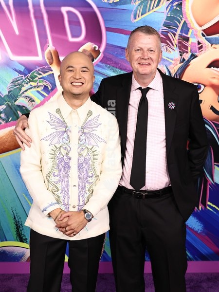 Januel P Mercado and Mark Swift at the Los Angeles Premiere Of DreamWorks Animation's And Universal Pictures' 'Forgotten Island' held at the Lucas Museum of Narrative Art on September 23, 2026 in Los Angeles, California, United States