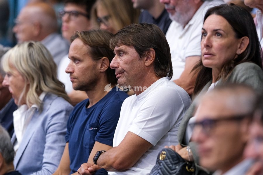 Antonio Conte, former Juventus player and football coach during the Italy vs Finland match at Quarter Final of the CEV Enel EuroVolley 2026 Men at PalaVela in Turin, Italy, on September 23, 2026. Italy loses the match against Finland with a score 2-3