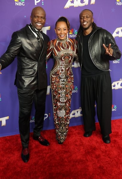 23 September 2025 - Pasadena, California - Terry Crews, Mel B, Melanie Brown, KSI,Olajide Olayinka Williams Olatunji. Attend "America's Got Talent" Season 21 Finale Results Red Carpet held at the Hotel Dena Pasadena, in Pasadena
