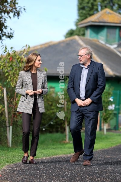 SOUTHEND, ENGLAND - SEPTEMBER 24: Catherine, Princess of Wales and Mike Trace, CEO of The Forward Trust walk together during a visit to The Forward Trust to mark Addiction Awareness Week on September 24, 2026 in Southend, England. The Forward Trust supports people as they recover from addiction…