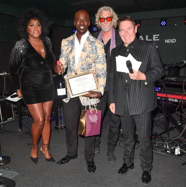 Mica Paris, Jools Holland, Okiem winner of Instrumentalist Of The Year and Nick Reynolds attend The Boisdale Xerjoff Music Awards at Boisdale of Canary Wharf on September 23, 2026 in London, England