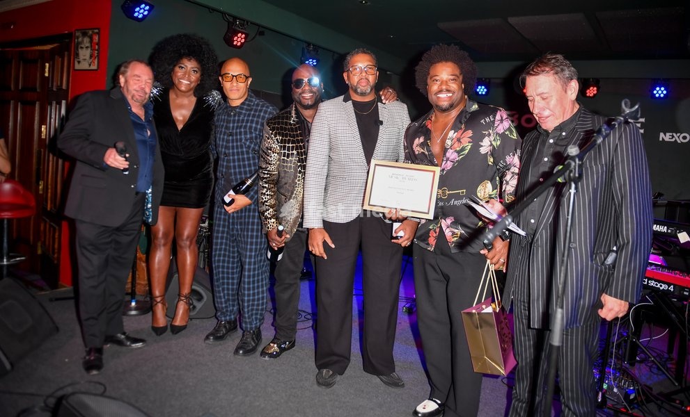 Damage, Rahsaan J Bromfield, Andrez Harriott, Noel Simpson and Jade Jones attend The Boisdale Xerjoff Music Awards at Boisdale of Canary Wharf on September 23, 2026 in London, England