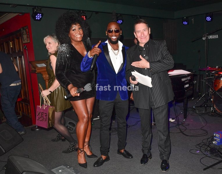 Mica Paris, Jools Holland and Stylo G, winner of the Dancehall/Reggae Artist of The Year award, attends The Boisdale Xerjoff Music Awards at Boisdale of Canary Wharf on September 23, 2026 in London, England