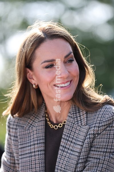 Catherine, Princess of Wales smiles during a visit to The Forward Trust to mark Addiction Awareness Week on September 24, 2026 in Southend, England. The Forward Trust supports people as they recover from addiction with the aim of helping them rebuild their lives. The Princess of Wales has been a…