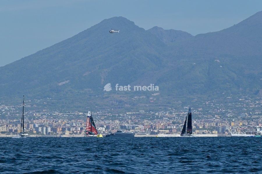 Emirates Team New Zealand Team, Luna Rossa Team during the Americas Cup Preliminary Regatta Sailing Day 1 at the Race Village on 24th September 2026 in Naples, Italy