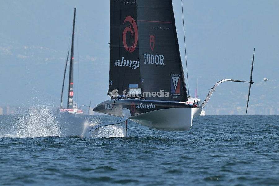 Tudor Team Alinghi Team during the Americas Cup Preliminary Regatta Sailing Day 1 at the Race Village on 24th September 2026 in Naples, Italy