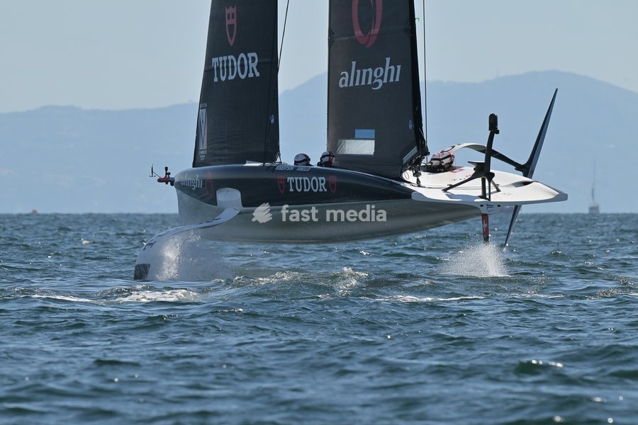 Tudor Team Alinghi Team during the Americas Cup Preliminary Regatta Sailing Day 1 at the Race Village on 24th September 2026 in Naples, Italy