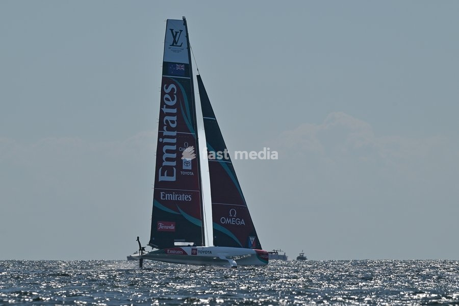 Emirates Team New Zealand Team during the Americas Cup Preliminary Regatta Sailing Day 1 at the Race Village on 24th September 2026 in Naples, Italy