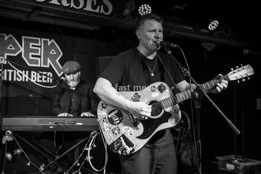 London based singer and songwriter, Adam Wedd performs at Cart & Horses in London on 24th September 2026, launching his debut album Hangover Full of Memories. Image converted to black and white