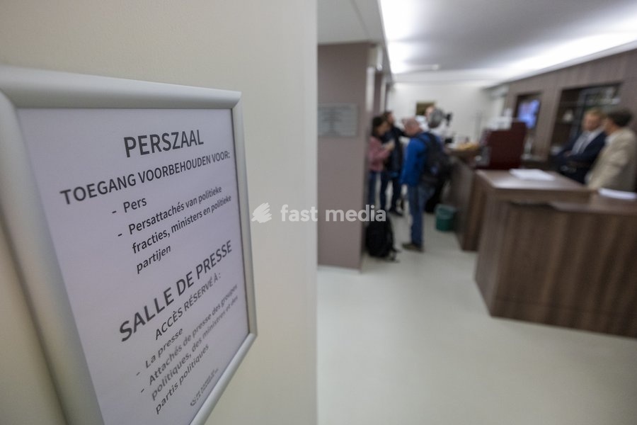 This image shows the press room at the federal parliament to illustrate the press at work in Belgium, Thursday 24 September 2026