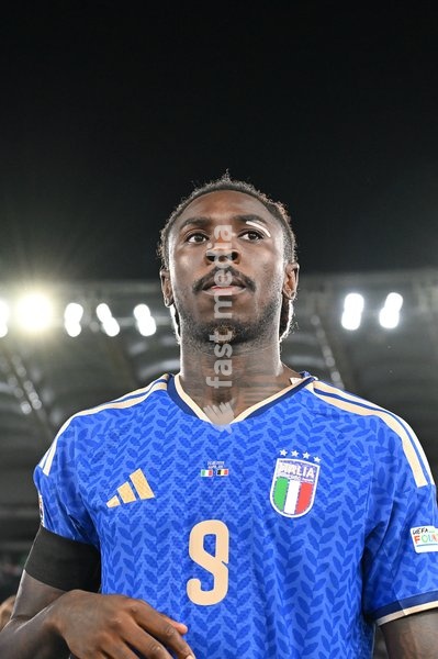 Moise Kean of Italy during the Italy vs Belgium match of the 2026 UEFA Nations League at Olympic Stadium in Rome, Italy, on 25 September 2026. Italy vs Belgium 0-2