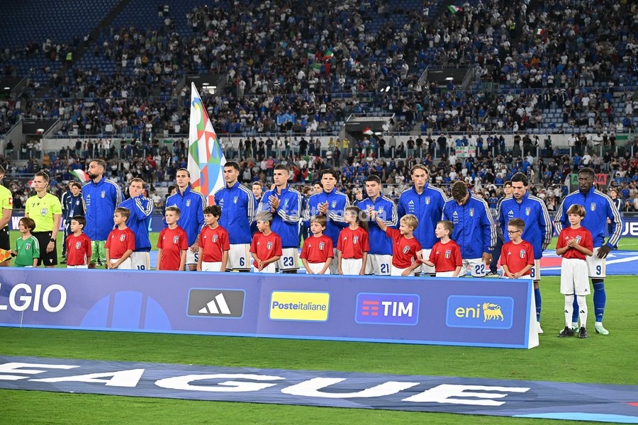 The starting line up of Italy during the Italy vs Belgium match of the 2026 UEFA Nations League at Olympic Stadium in Rome, Italy, on 25 September 2026. Italy vs Belgium 0-2