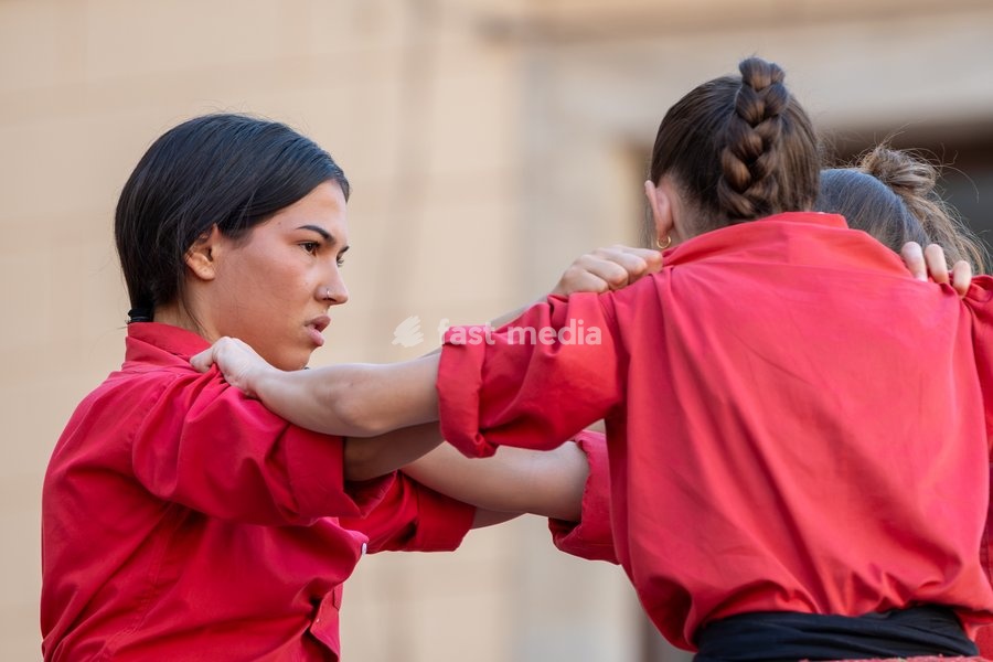 Members of Castellers de Barcelona prepare to build a human tower during the traditional La Mercè festival celebrations, September 27, 2026, Plaça Sant Jaume, Barcelona, Catalonia