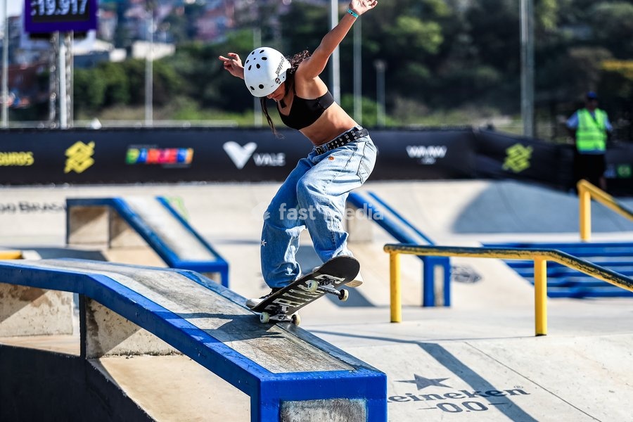 September 27, 2026, Barueri, São Paulo, Brazil: SÃO PAULO (SP), BRAZIL – SEPTEMBER 27: Maria Lucia won the street category title at the second stage of the 2026 Brazilian Skateboarding Circuit. An athlete is shown during her run in the final of the Banco do Brasil Professional Skateboarding Circuit…