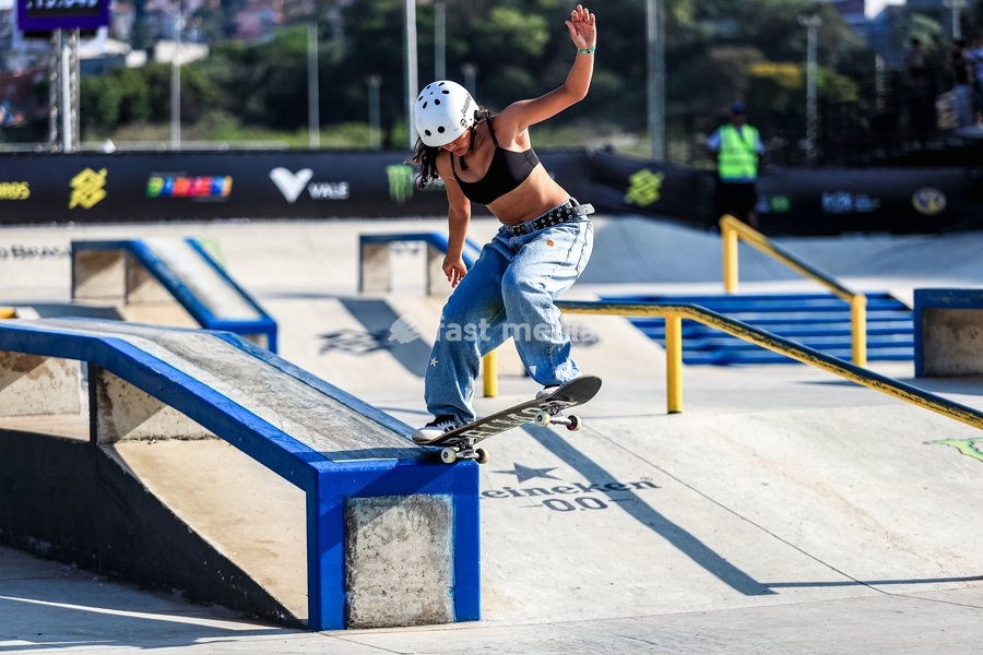 September 27, 2026, Barueri, São Paulo, Brazil: SÃO PAULO (SP), BRAZIL – SEPTEMBER 27: Maria Lucia won the street category title at the second stage of the 2026 Brazilian Skateboarding Circuit. An athlete is shown during her run in the final of the Banco do Brasil Professional Skateboarding Circuit…