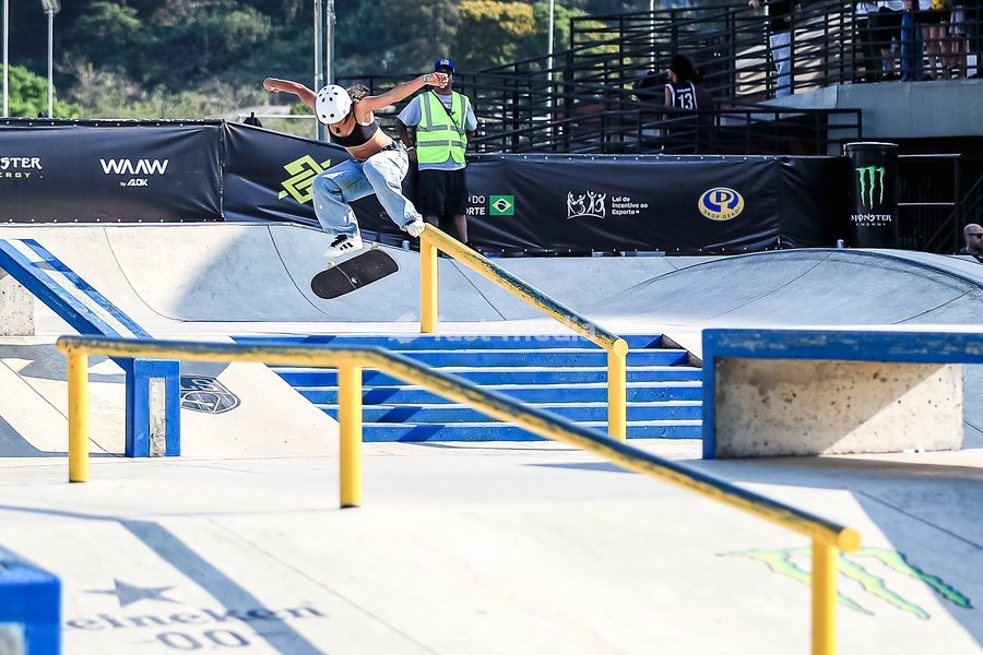 September 27, 2026, Barueri, São Paulo, Brazil: SÃO PAULO (SP), BRAZIL – SEPTEMBER 27: Maria Lucia won the street category title at the second stage of the 2026 Brazilian Skateboarding Circuit. An athlete is shown during her run in the final of the Banco do Brasil Professional Skateboarding Circuit…