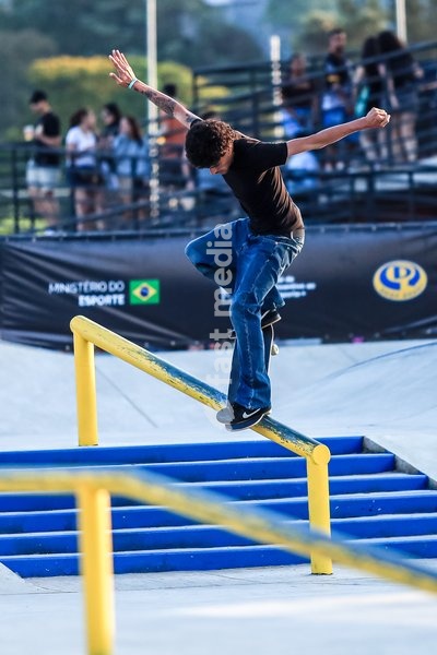September 27, 2026, Barueri, São Paulo, Brazil: SÃO PAULO (SP), BRAZIL – SEPTEMBER 27: Wallace Gabriel won the men's street title at the second stage of the 2026 Brazilian Skateboarding Circuit. An athlete is shown during his run in the final of the Banco do Brasil Professional Skateboarding…