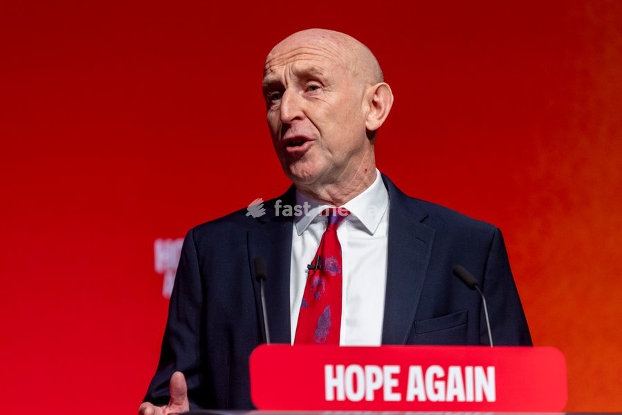 28 September 2026, Liverpool, UK. John Healey, Labour MP and Chancellor of the Exchequer, addresses delegates and attendees during Day 2 of the Labour Party Annual Conference 2026 at ACC Liverpool