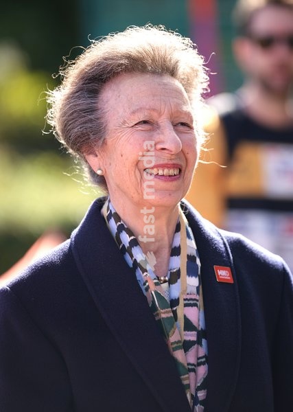 YORK, ENGLAND - SEPTEMBER 28: Princess Anne, Princess Royal laughs during the 7 in 7: The Grand Finale at the University of York Athletics Track on September 28, 2026 in York, England. Sir Kevin Sinfield is running an ultra marathon every day for seven days to raise money for motor neurone disease…