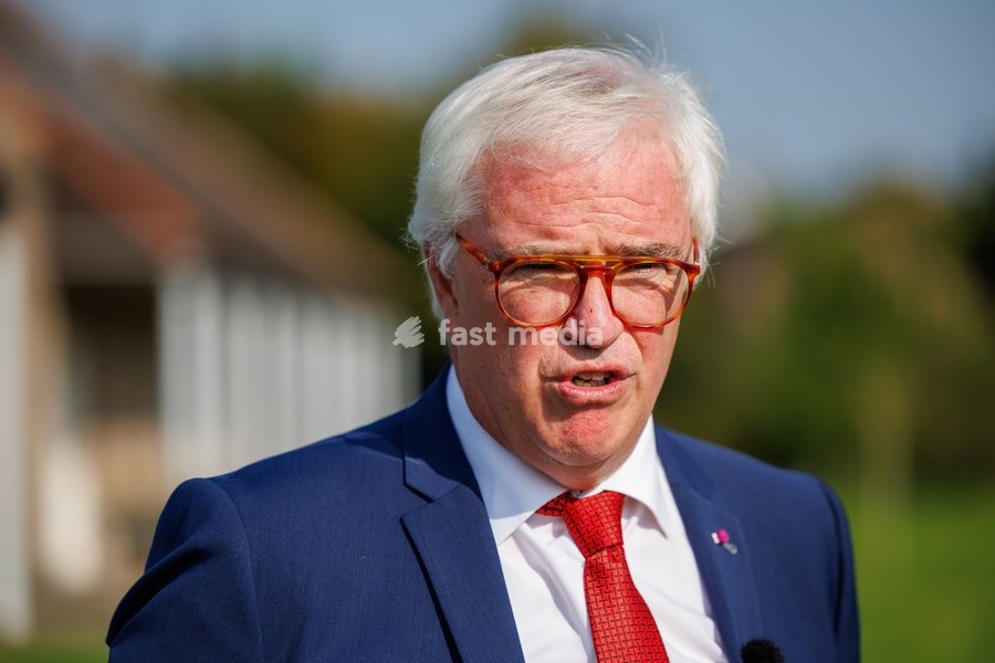 West-Flanders province governor Carl Decaluwe pictured during a visit to Agriton aronia berry farm in Mesen, on his final day as West-Flanders province governor on Tuesday 29 September 2026