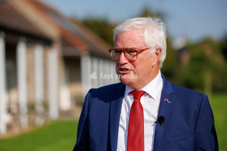 West-Flanders province governor Carl Decaluwe pictured during a visit to Agriton aronia berry farm in Mesen, on his final day as West-Flanders province governor on Tuesday 29 September 2026
