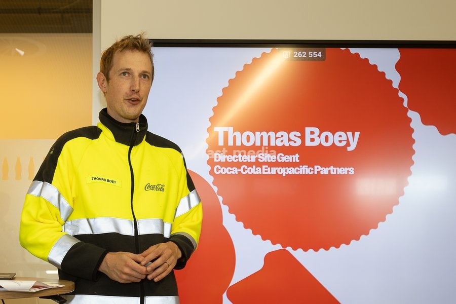 Director Site Gent CCEP Thomas Boey pictured during a press moment and a press visit to the Coca-Cola Europacific Partners (CCEP) production site, Tuesday 29 September 2026, in Gent