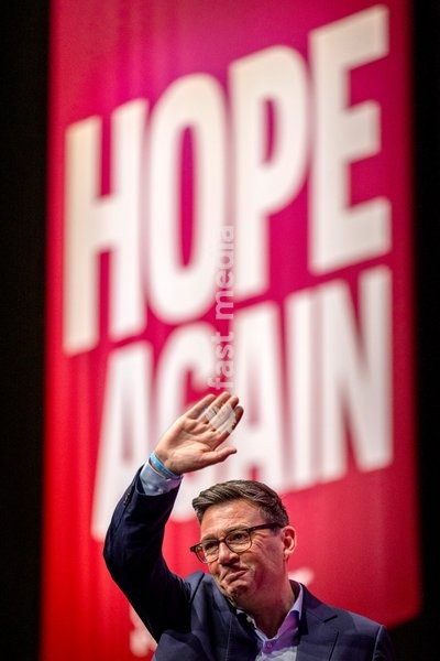 Prime Minister and Labour Party Leader Andy Burnham delivers his first leader’s speech at the Labour Party Conference at the ACC Liverpool, Liverpool, UK, on 29 September 2026. Burnham set out his government’s plans on social care, pensions, public ownership of utilities, electoral reform and the…