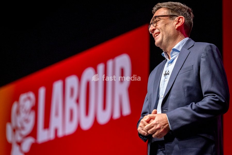 Prime Minister and Labour Party Leader Andy Burnham delivers his first leader’s speech at the Labour Party Conference at the ACC Liverpool, Liverpool, UK, on 29 September 2026. Burnham set out his government’s plans on social care, pensions, public ownership of utilities, electoral reform and the…