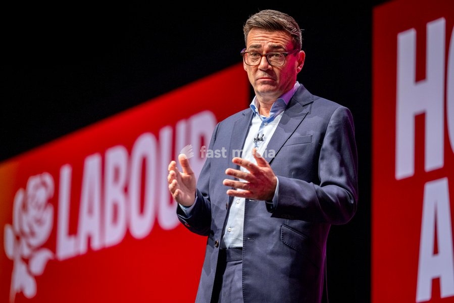 Prime Minister and Labour Party Leader Andy Burnham delivers his first leader’s speech at the Labour Party Conference at the ACC Liverpool, Liverpool, UK, on 29 September 2026. Burnham set out his government’s plans on social care, pensions, public ownership of utilities, electoral reform and the…