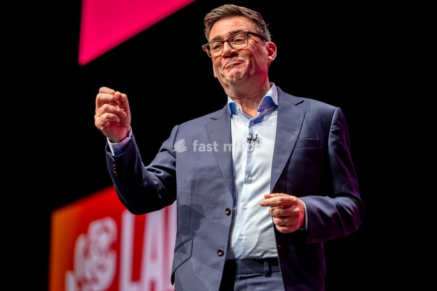 Prime Minister and Labour Party Leader Andy Burnham delivers his first leader’s speech at the Labour Party Conference at the ACC Liverpool, Liverpool, UK, on 29 September 2026. Burnham set out his government’s plans on social care, pensions, public ownership of utilities, electoral reform and the…