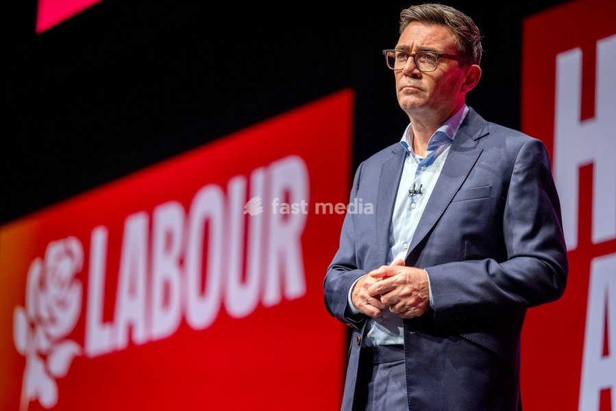 Prime Minister and Labour Party Leader Andy Burnham delivers his first leader’s speech at the Labour Party Conference at the ACC Liverpool, Liverpool, UK, on 29 September 2026. Burnham set out his government’s plans on social care, pensions, public ownership of utilities, electoral reform and the…